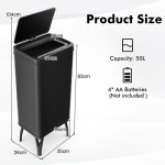 50L Stainless Steel Trash Can with Automatic Sensor